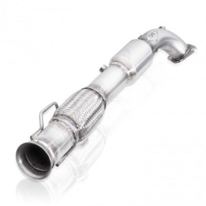 Ford Focus Performance Exhaust - Stainless Works - 3in High-Flow Cats Downpipe - `16-`18